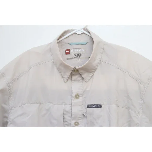 Simms Fishing Shirt Mens Large Vented Guide Series Lightweight Pockets Outdoors - Picture 2 of 7
